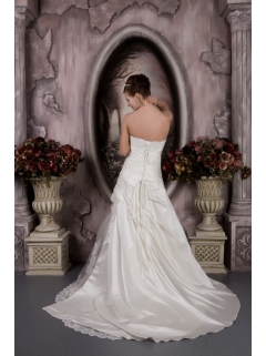 Customize One Shoulder Court Train Beaded Waist Chiffon Wedding Dress