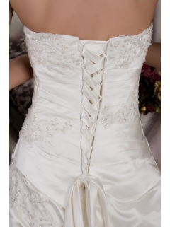 Customize One Shoulder Court Train Beaded Waist Chiffon Wedding Dress