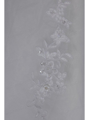 2014 Appliques Ball Gown Court Train Wedding Dress with Strapless