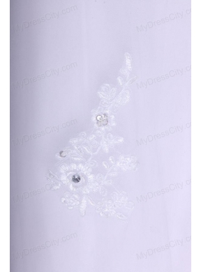 Strapless Ball Gown Lace Appliques Floor-length Wedding Dress