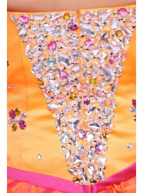 Sweetheart Beading and Appliques Multi-color Quinceanera Dress