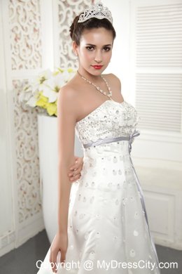 Recommended Long Princess Strapless Court Train Beading Wedding Dress