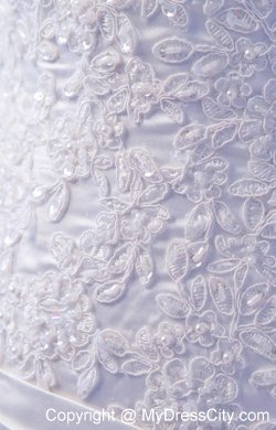 Modest Mermaid Strapless Lace Court Train Wedding Reception Dress