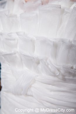 Cheap Mermaid Strapless Court Train Ruching Slinky Organza Wedding Dress