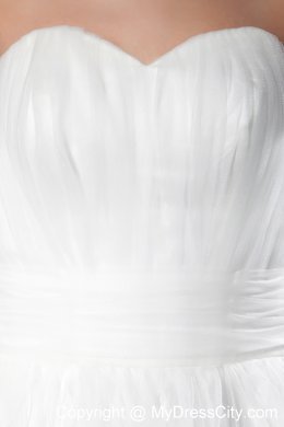 Bright Sweetheart A-line Court Train Lace Wedding Dress with Ruffled Layers