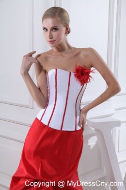 2013 Pick-ups Mermaid Strapless Court Train Red Flowery Wedding Dress