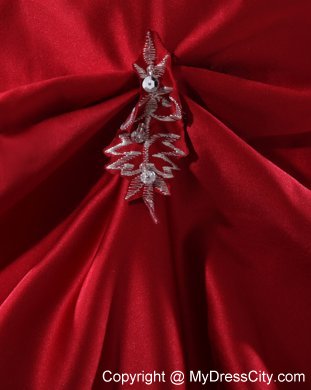 Best Wine Red Embroidery Pick-ups Chapel Train Ball Gown for Weddings