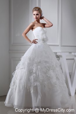Graceful Appliques and Ruching Sweetheart Wedding Gown Dress on Sale