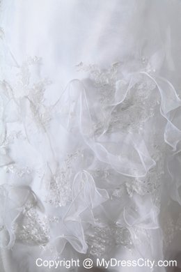 Graceful Appliques and Ruching Sweetheart Wedding Gown Dress on Sale