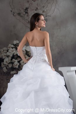 Romantic Pick-ups and Beading Brush Train Wedding Gowns under 250