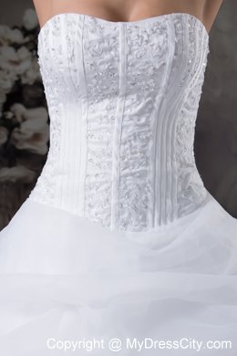 Romantic Pick-ups and Beading Brush Train Wedding Gowns under 250