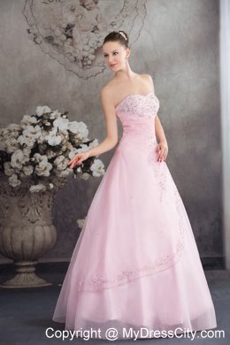 Unique Pink Princess Sweetheart Organza Appliques Sheathy Bridal Dresses