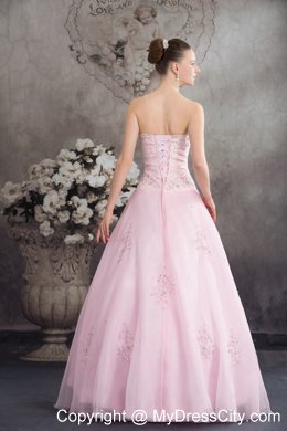 Unique Pink Princess Sweetheart Organza Appliques Sheathy Bridal Dresses