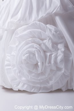 2013 Beaded Off The Shoulder A-Line Pick-up Flowers Wedding Gowns