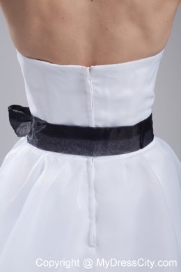Informal Strapless A-Line Wedding Dress with Black Sash 2013 on Promotion