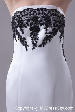 White Lace Strapless Mermaid Wedding Dress with Black Jacket and Edge