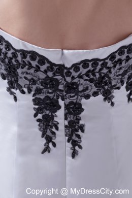 White Lace Strapless Mermaid Wedding Dress with Black Jacket and Edge