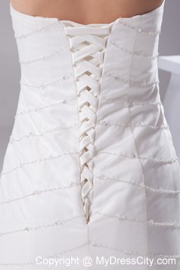 Luxurious Mermaid Beading Ruffled Layers Brush Train Strapless Bridal Dress