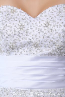 Best White Beading Sweetheart Flowery Beaded over Bodice Wedding Dress
