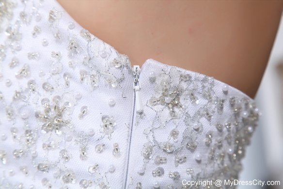 Best White Beading Sweetheart Flowery Beaded over Bodice Wedding Dress