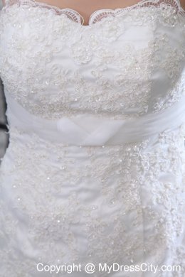 Simple Mermaid Strapless Court Train Wedding Dress with Jacket and Belt