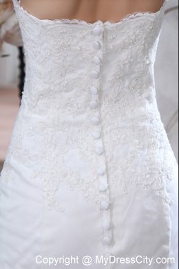 Nice Sheathy Mermaid Strapless Court Train Lace Dress for 2013 Weddings