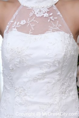 Stylish High-neck Mermaid Sweetheart Court Train Column Wedding Dress