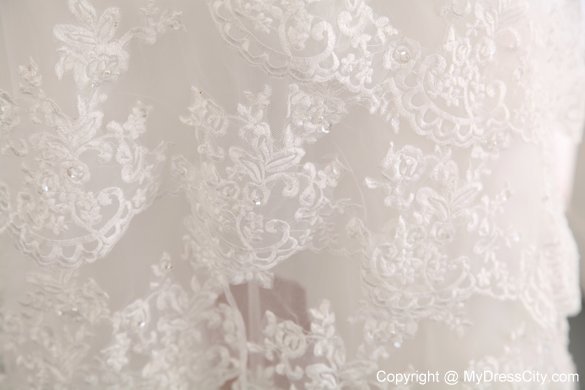 Well-packaged Sheathy Straps Ankle-length Chiffon Lace Dress for Brides