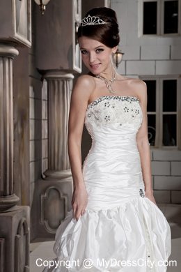 Beautiful Court Train Chapel Train Lace-up Beaded Bridal Gown