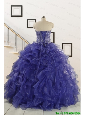2015 Pretty Sweetheart Quinceanera Dresses with Sequins and Ruffles