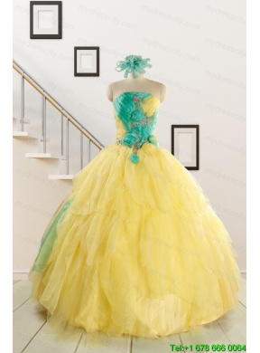 Classical Multi Color Quinceanera Dresses with Hand Made Flowers