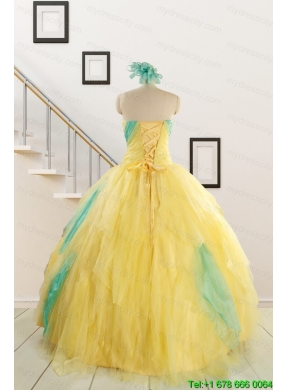 Classical Multi Color Quinceanera Dresses with Hand Made Flowers