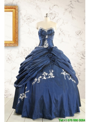 Perfect Sweetheart Navy Blue Quinceanera Dresses with Wraps