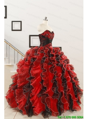 Unique Beading Sweetheart Organza Quinceanera Dress in Multi Color