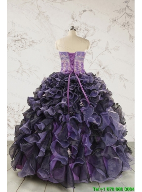 Unique Multi-color Quinceanera Dresses with Beading and Ruffles