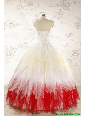 Unique Multi Color Sweetheart Ruffled Quinceanera Dresses wth Beading