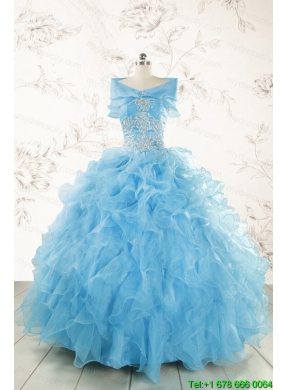 Aqua Blue Ball Gown Sweetheart Beading Sweet 16 Dresses