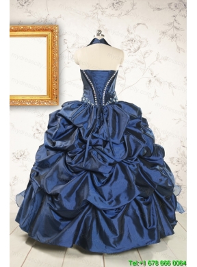 Classical Sweetheart Navy Blue Quinceanera Dresses with Beading