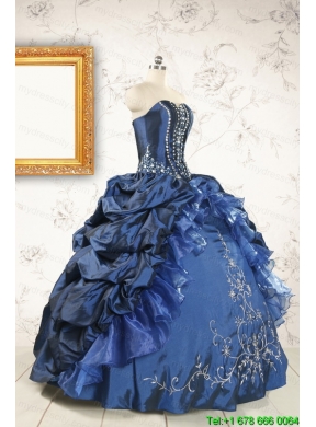 Classical Sweetheart Navy Blue Quinceanera Dresses with Beading