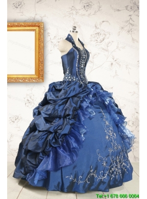 Classical Sweetheart Navy Blue Quinceanera Dresses with Beading