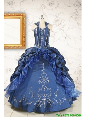 Classical Sweetheart Navy Blue Quinceanera Dresses with Beading