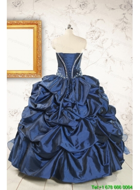 Classical Sweetheart Navy Blue Quinceanera Dresses with Beading