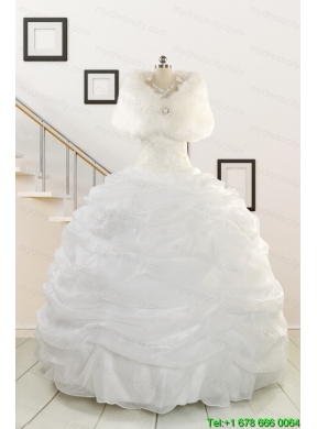 Pretty Strapless Beading Quinceanera Dresses for 2015