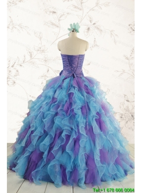 2015 New Style Multi Color Quinceanera Dresses with Beading