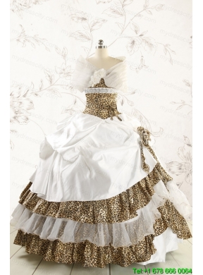 2015 Unique Quinceanera Dresses with Strapless Leopard
