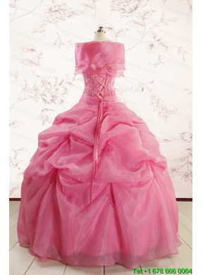 Cheap Strapless Quinceanera Dresses with Pick Ups and Wraps