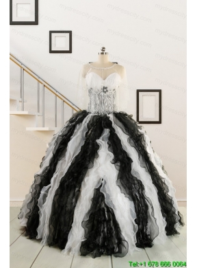 Discount Quinceanera Dress with Zebra and Ruffles