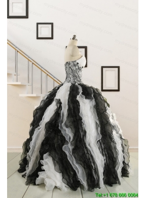 Discount Quinceanera Dress with Zebra and Ruffles