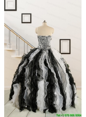 Discount Quinceanera Dress with Zebra and Ruffles