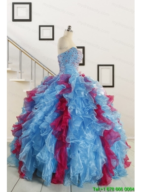Fashionable Beading Quinceanera Dresses in Multi-color For 2015